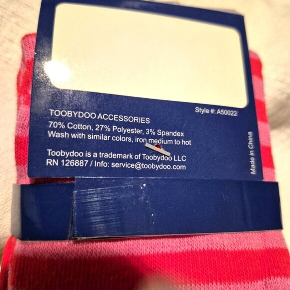 Tooby Doo girls footless sweater tights leggings red and pink stripe NEW - Picture 3 of 6